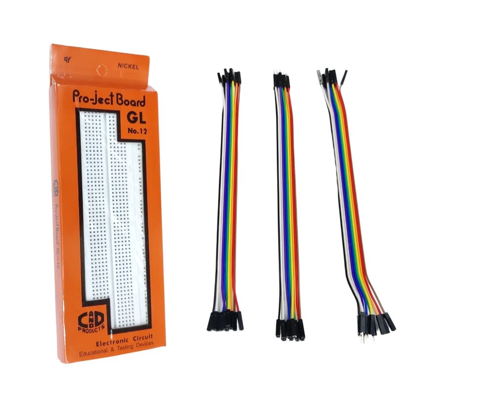 ESPtronics DIY Electronic Kit for Electronics Projects Solderless�Bread Board GL-12 840 Tie Point Circuit Test Board/Project Board with 30 Pcs Jumper Wires