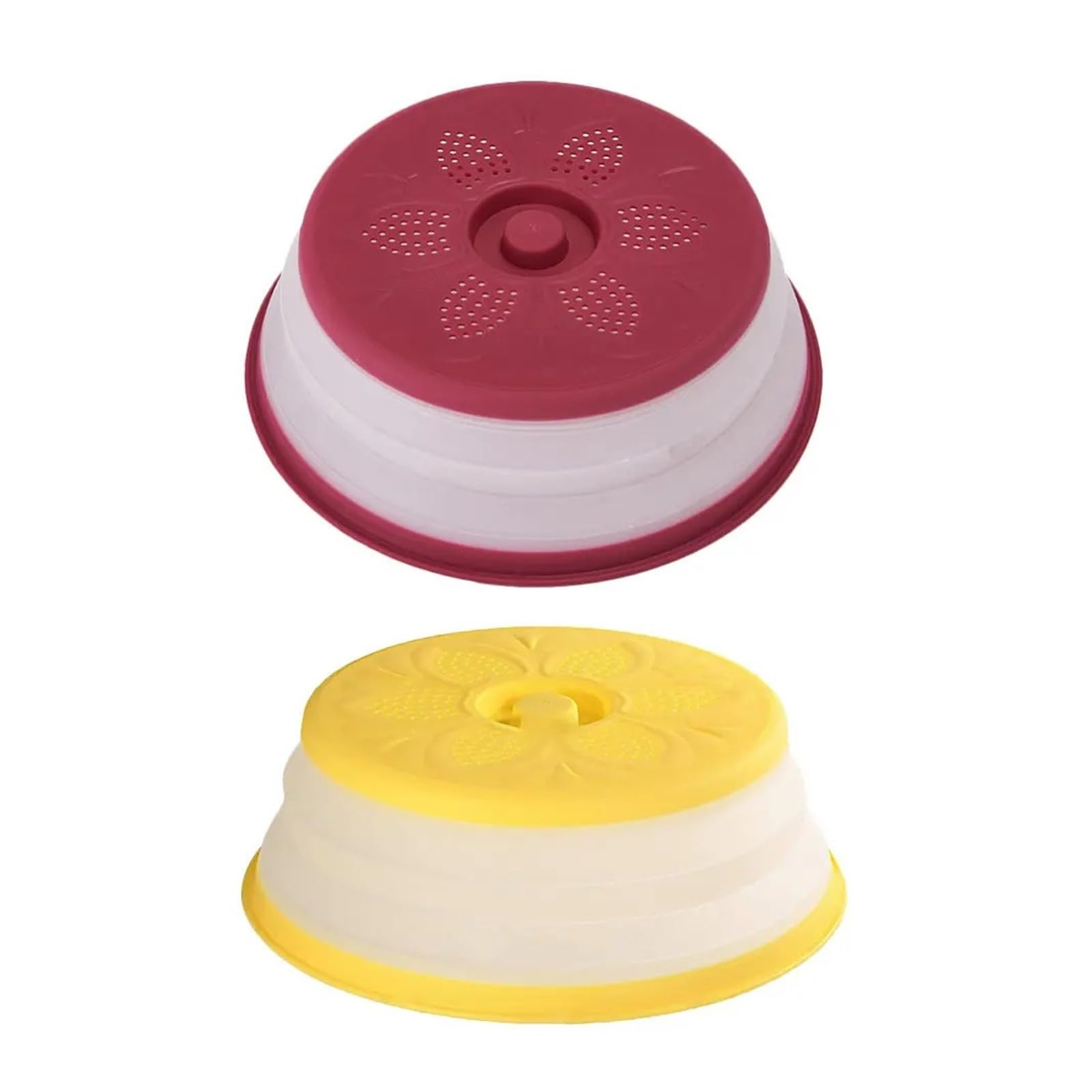 2 Pezzi Pieghevole Coperchio For Microonde Coperchio Riscaldante For Alimenti Coperchio Di Sfiato Vapore Anti-spruzzi For Piatti Ciotole Piatti Cestino