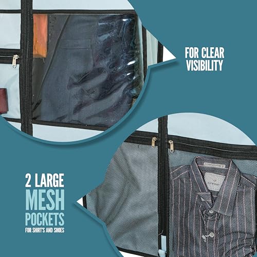 Image of SOLSTICE Suit Cover Big Size with Zip of (110 x 60 cm) | Suit, Coat, Blazer, Jacket Cover (Pack of 2) (BLUE)