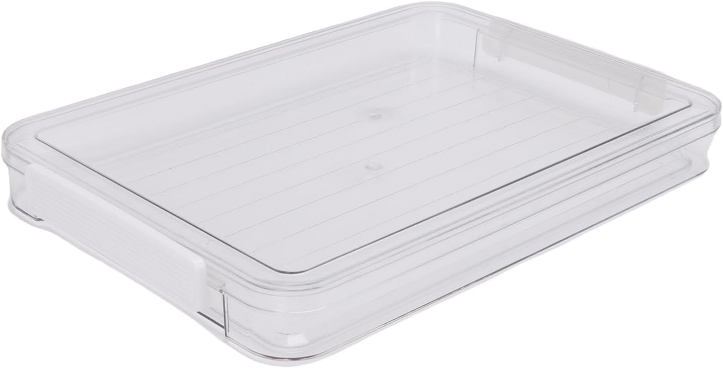 Hyuduo 2 PCS Plastic Storage Bins with Latching Lids Portable Project Case Clear File Box Stackable Storage Containers for Organizing A4 Paper, Photo, Document, Scrapbook