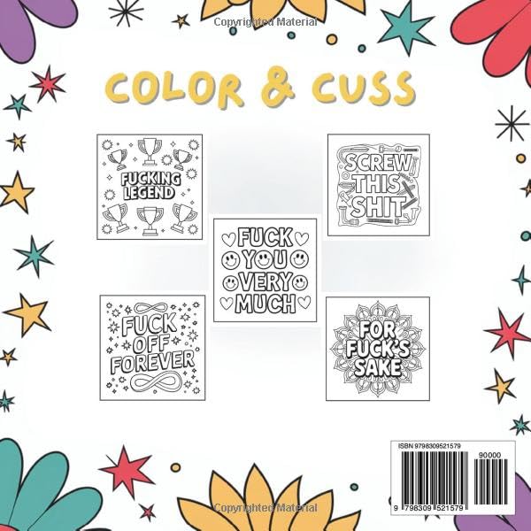 Swear Word Coloring Book for Adults: Color & Cuss - Bold, Funny, and Irreverent Designs for Stress Relief & Relaxation - Image 2
