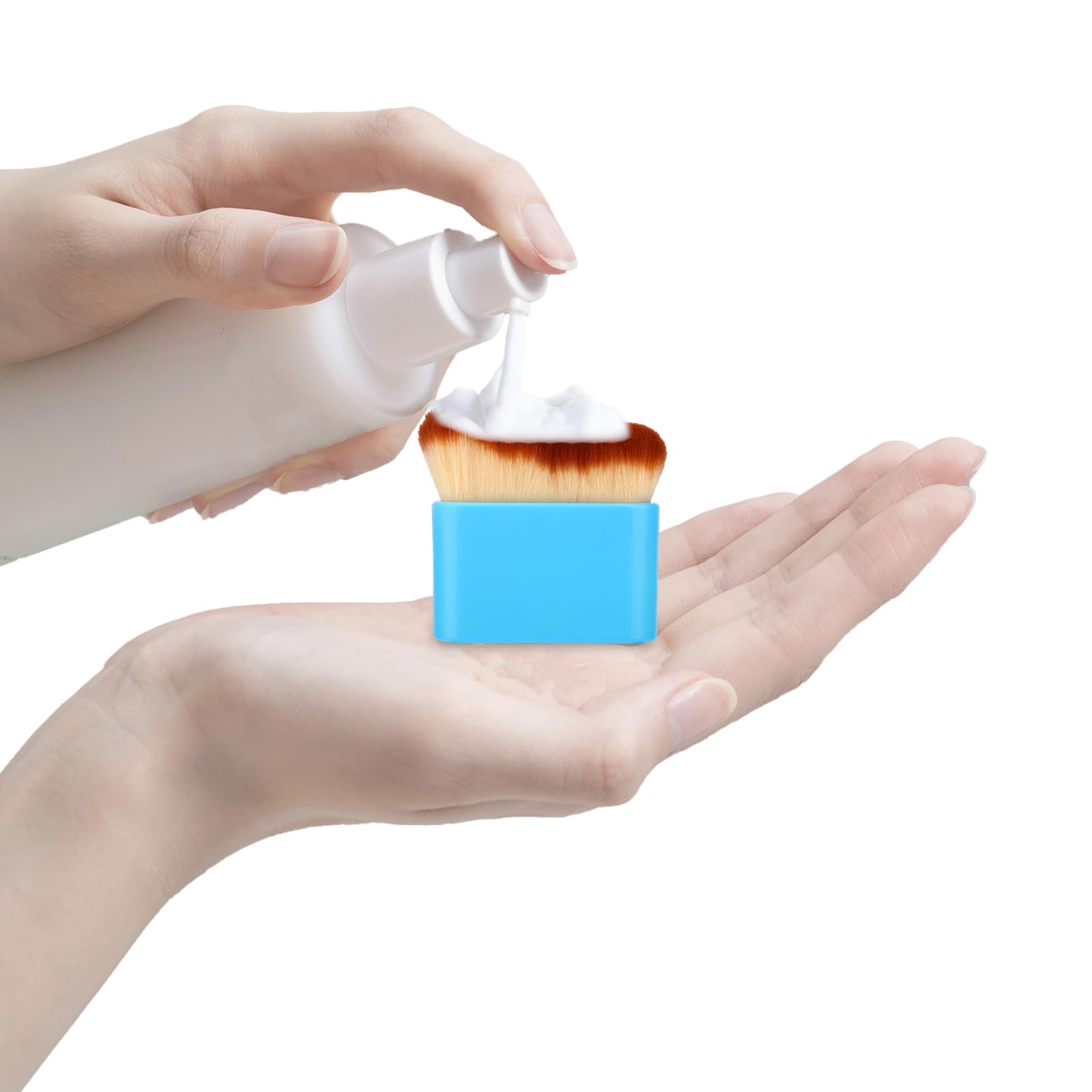 NQEUEPN Pennello per Autoabbronzanti, Applicatore Autoabbronzante Fondotinta Pennello per Trucco Corpo for Viso Schiena Gambe (Blu)