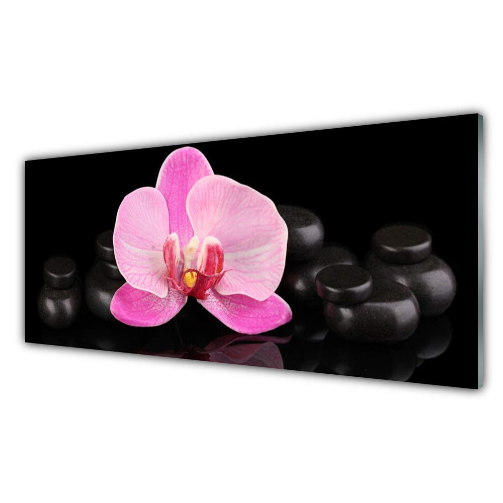 Tableau mural moderne en verre acrylique 125x50cm finition premium fleurs