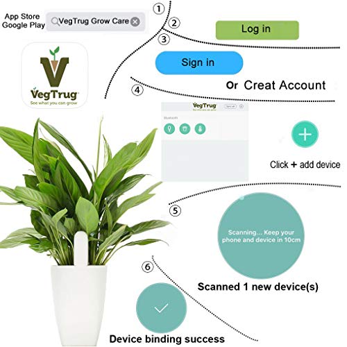image for CHYBFU VegTrug Soil Tester, Smart Plant Monitor Bluetooth 4 in 1 Detec