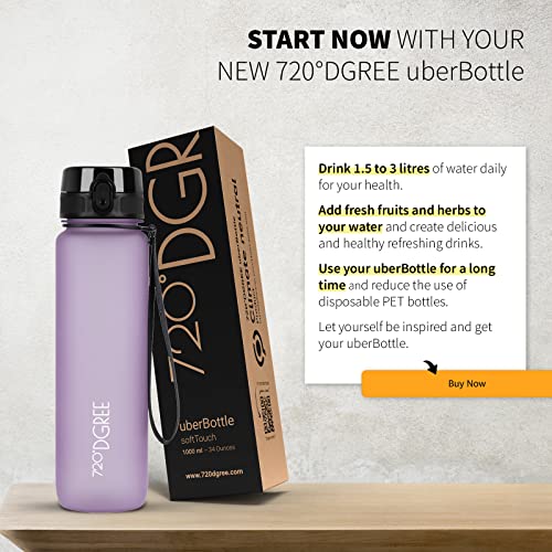Image of 720DGREE Water Bottle 1.5l inchuberBottle inch softTouch +Sieve - BPA-Free, Leakproof, Reusable Drinking Bottle - XL Sports Bottle for all Day Hydration, Gym, Fitness, Office, University, Hiking, Travel