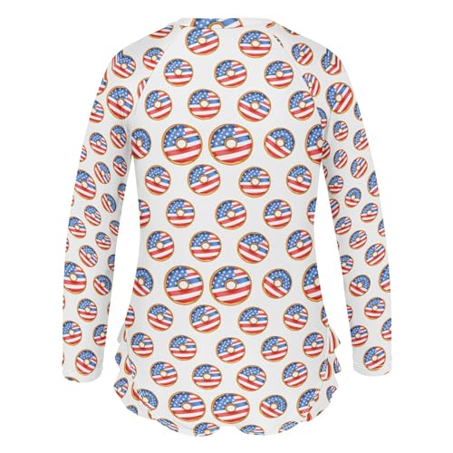 July 4th Independence Day Girls Long Sleeve Rashguard Swimsuit UV Protection One-Piece Swimwear B04045553