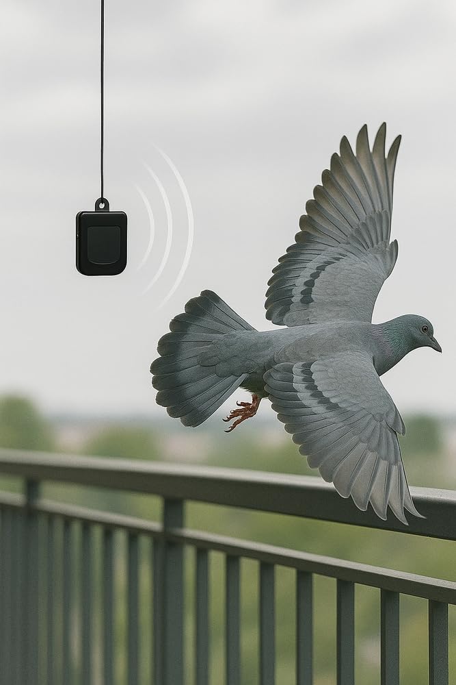 Générique Repousseur Electronique Anti Pigeon à Ultrasons, à Piles, pour Oiseaux et Chauves-Souris