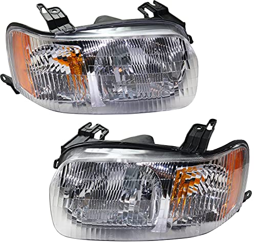 Garage-Pro Headlight Assembly Compatible with 2001-2004 Ford Escape Halogen, Set of 2, Driver and Passenger Side, Clear Lens