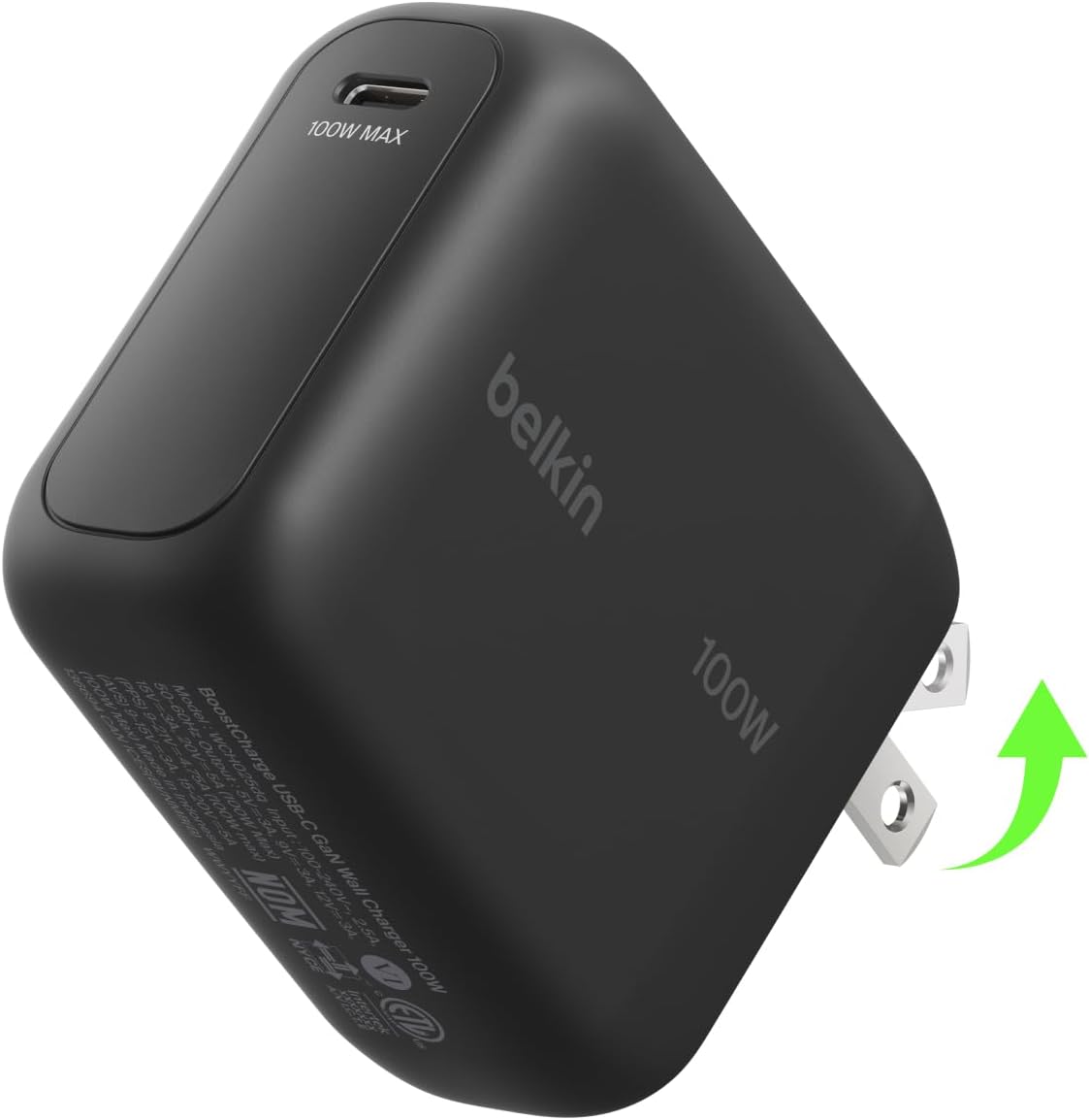 Belkin MacBook Charger, 100W Compact GaN USB C Charger Block, Fast Charging