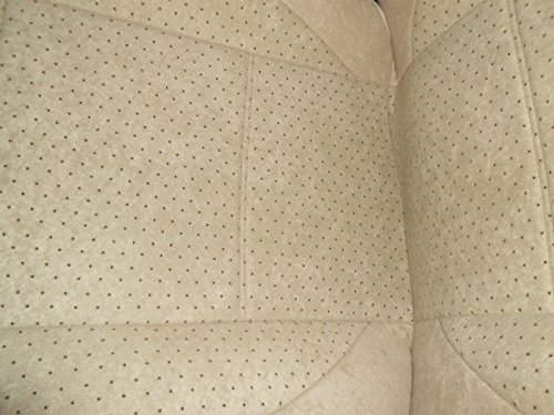 Two Front Mix Perforated Velour (Insert) & Velour (Sides) Custom Car Seat Covers (Fits Volvo S70 / V70 1996-2000, Tan Insert With Tan Sides) #TOP3