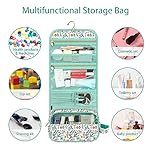 Fintie Portable Toiletry Cosmetic Travel Bag, Large Water Resistant Hanging Makeup Organizer Storage Pouch Case for Women Girls, Spring - Image 5