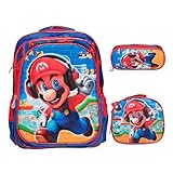 Kit Mochila Infantil Masculina Grande Alça Costas Lancheira
