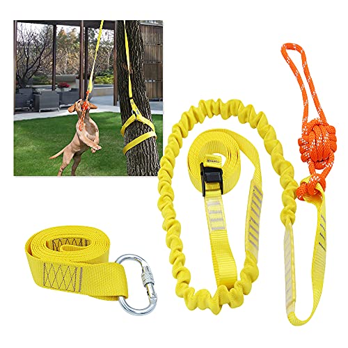 XiaZ Retractable Interactive Dog Toy, Rope Tug of War Toys for Medium or Large Dogs, Outdoor Hanging Exercise Play Tug War, Extra Durable, Safe