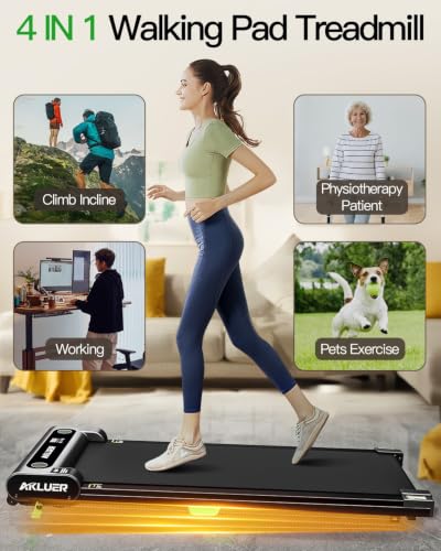 Image of FINEHORSE Walking Pad with 13% Auto Incline, Under Desk Treadmill for Home | 6-Level 13% Auto Incline, 330LBS Capacity, 2.5HP, LED Display,Remote Control, <45dB Portable Treadmills for Home Office