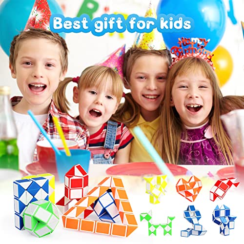 Ganowo GSM005 18 Pack Fidget Snake Cube Mini Twist Puzzletoys For Kids Teens Stocking Stuffer, Birthday Party Favors thumb #3