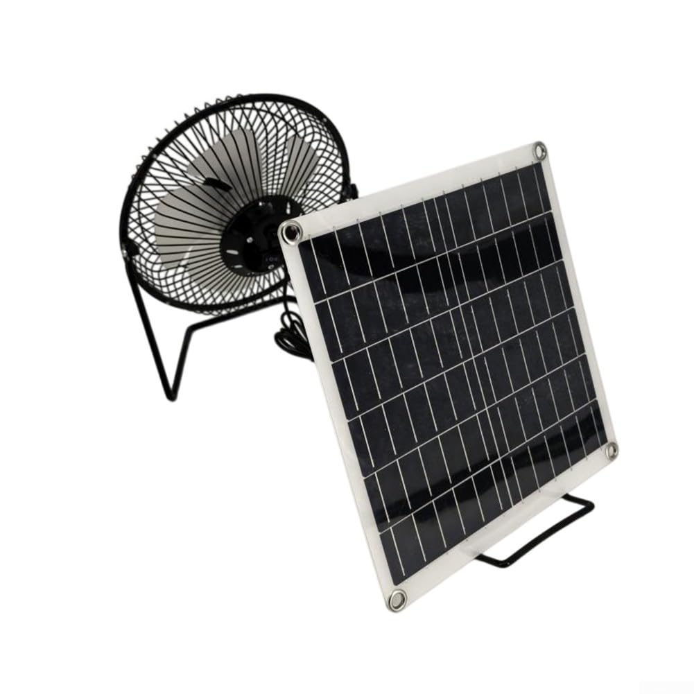 Ventilador accionado por panel solar de 10 W con soporte opcional para uso en invernaderos, caravanas, remolques y áreas de camping al aire libre (sin soporte)