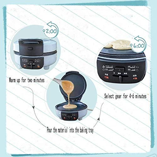 WMMCM Waffel-Hersteller-Maschine Non-Stick, Anti-Überlauf Waffeleisen Anzeigeleuchten, Egg Roll-Maschine Automatische… – Bild 3