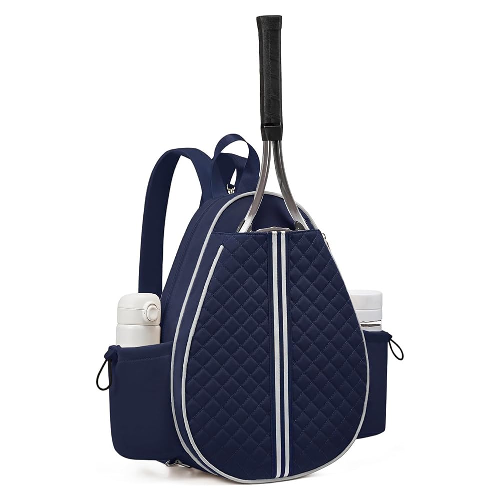 Tennis Bag Water Resistant Quilted Tennis Sling Crossbody Backpack with Water Bottle Holder Unisex Racket Bag for Tennis Pickleball Badminton Racketball โ image 1
