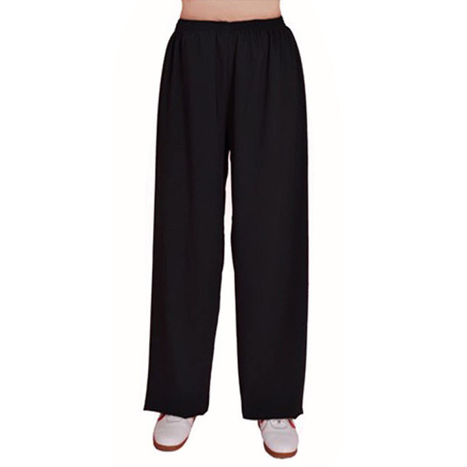 Tai Chi Pantalones Unisex Kung Fu Entrenamiento Pantalones ala Chun Shaolin Algodón Y Seda Pantalones Diarios para Yoga Y Artes Marciales con Banda Elástica