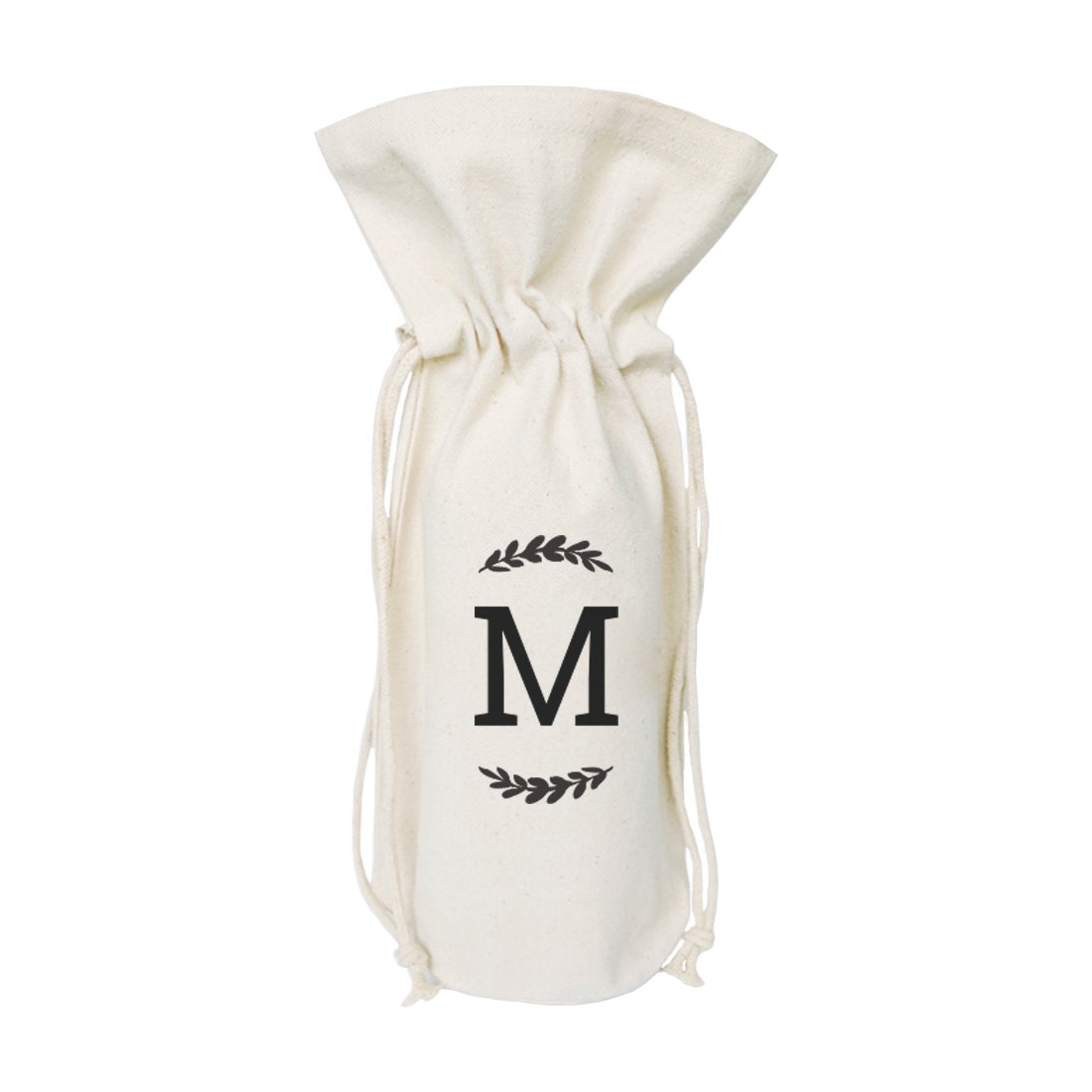 The Cotton & Canvas Co. Personalized Single Monogram Wine Bag, Bottle Cover, Bridal Party Gift and Wedding Gift Bag