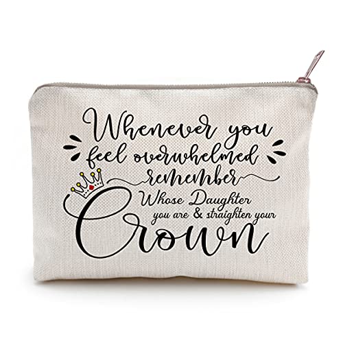 Daughter Gift, Whenever You Feel Overwhelmed Remember Whose Daughter You Are, Makeup Bag, Lipstick Bag, Gift For Daughter (Daughter) #TOP25