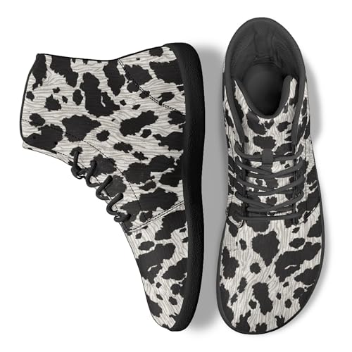Image of Fashion Print Womens Mens High Top Barefoot Sneakers Flat Shoes