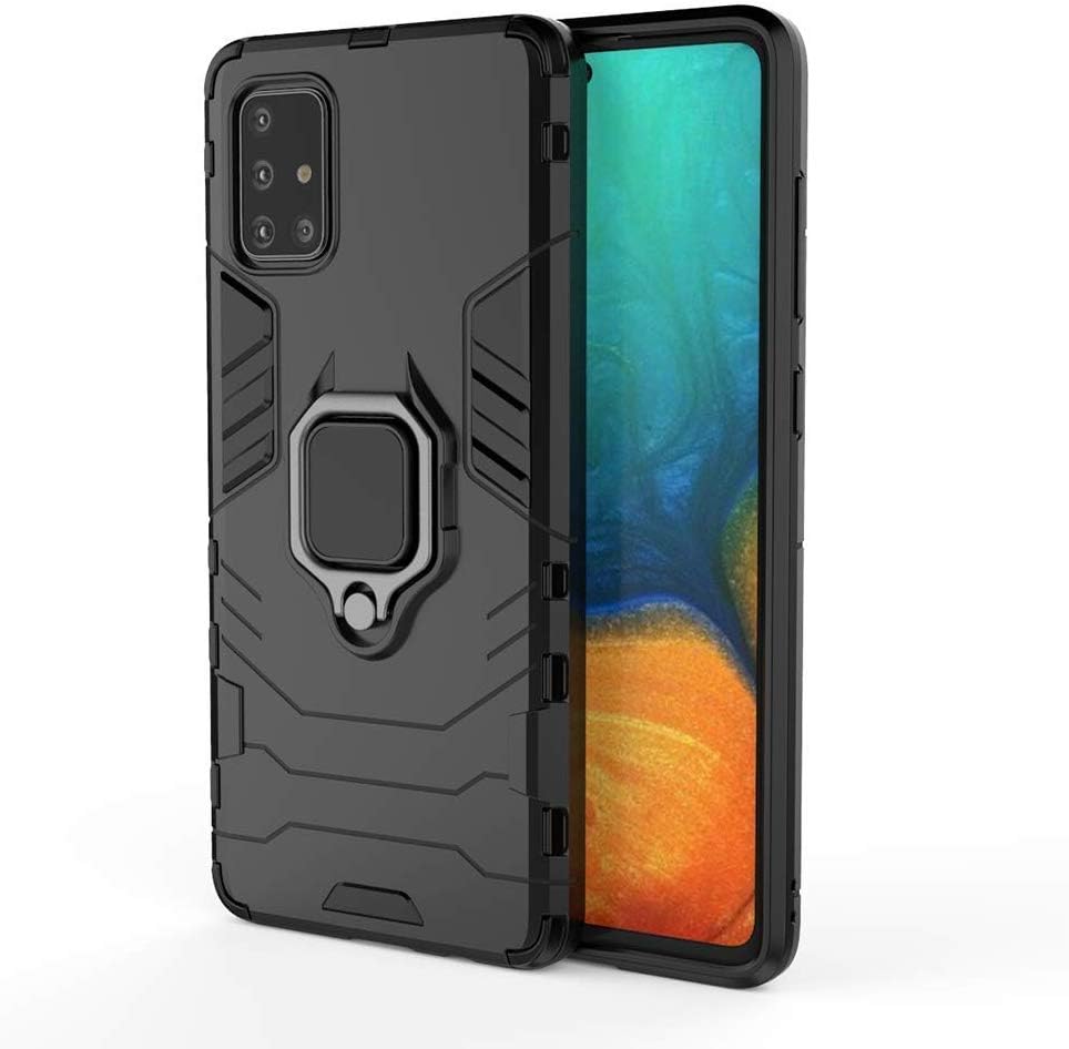 Image of FITSMART Shockproof Robot Ring Case Cover for Samsung Galaxy A71 - Black