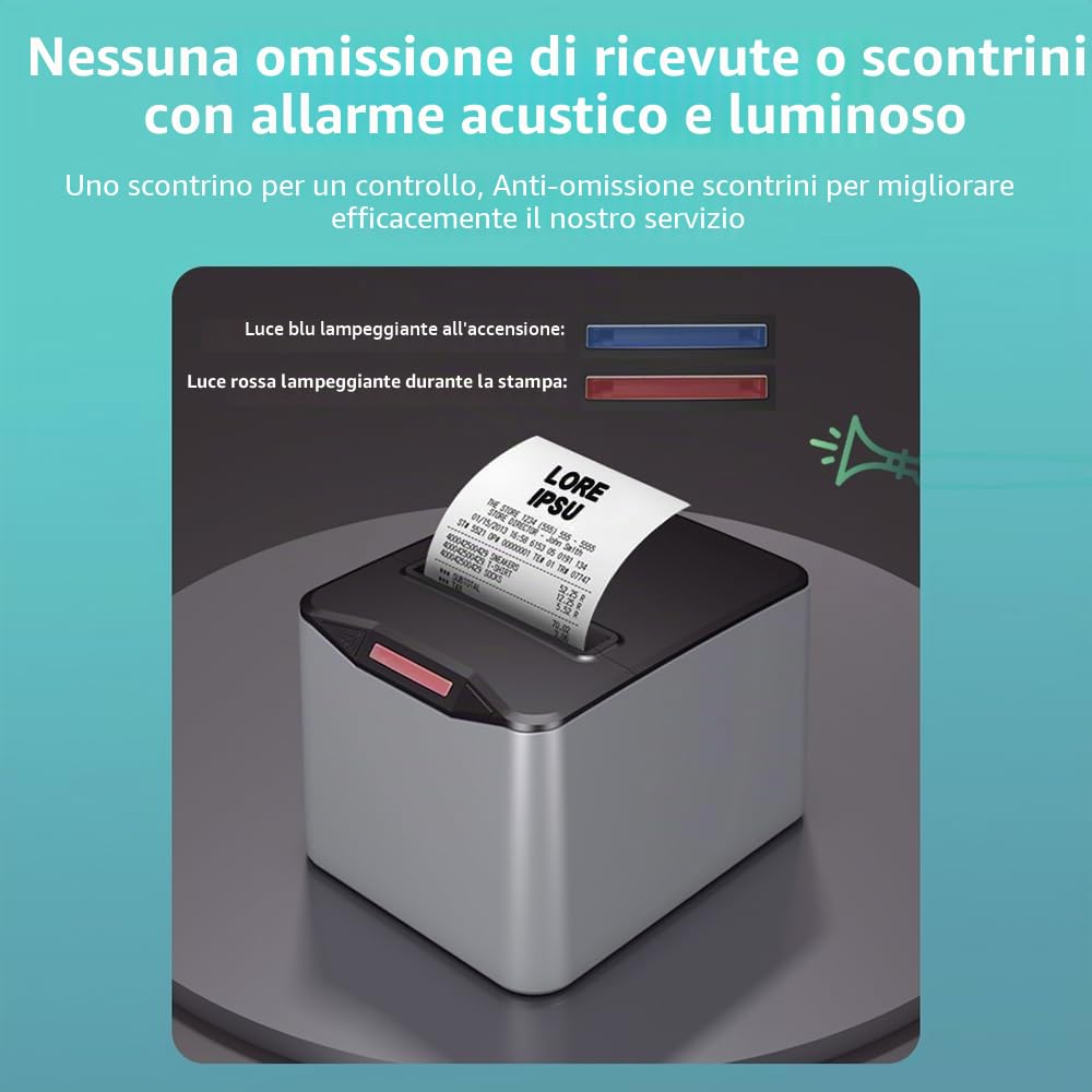 Shuaiguō stampante multifunzione per etichette e ricevute termiche 80 mm, connessione USB e LAN, taglio automatico, grande contenitore di carta, supporto ESC/POS
