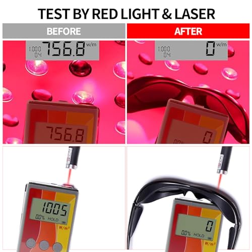FREEMASCOT Red Light Therapy Glasses, 200-2000nm IPL Safety Glasses for Laser Hair Removal, Tanning and Red Light Therapy Eye Protection - Image 5
