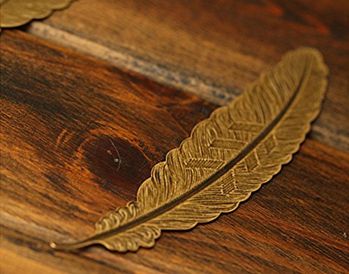 Ekloen 6Pcs Different Color Vintage Feather Metal Bookmarks Book Marker For School Supplies Stationery Gift #TOP5