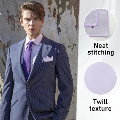 Image of LJBFNN Pocket Squares Handkerchiefs for Men Soft Cotton Mens Womens White Pocket Square with Holder for Suit Wedding Business