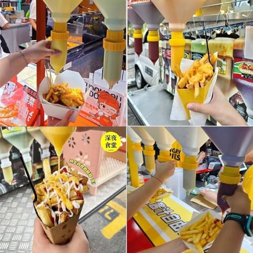 Leakproof 3.5L/5.5L Sauce Dispenser Bottle Set - Squeeze Ketchup, Mustard, Mayo & Salad Dressing - Ideal for BBQs, Parties & Cooking - 8 Essential Kitchen Tools Included