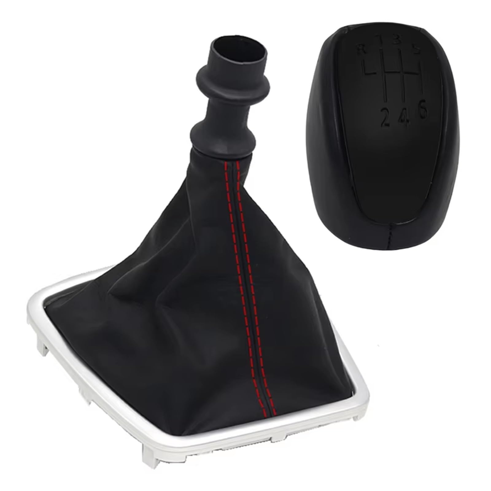 Hguvsjd Car Shift Gear Knob for Laguna 3 III MK3 2007-2015 Gearbox Handle Gear Lever 6 Speed Stick Shift Knob Boot Transmission Shifter Lever(Type 3)