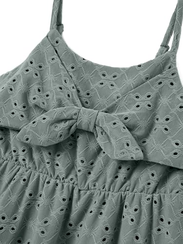 Image of IFFEI Mommy and Me Matching Dresses Womens Eyelet Lace Midi Sundress Sleeveless Summer Dress for Casual Holiday Outfits