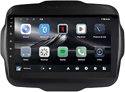 Central Multimídia Jeep Renegade PCD e Standard Sem Radio Original Adak G2 Tela de 9' QLED 2GB de RAM 64GB Android Auto e Carplay + Câmera de ré - PLAY-2964/G2