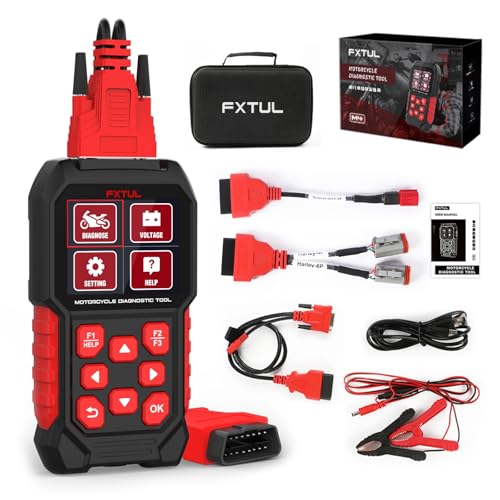 Outil de diagnostic moto, outil de scan moto, lecteur de code moto, M4 Outil de diagnostic et mesure pour moto avec réinitialisation AFV, réglage du régime au ralenti, procédure de service ABS