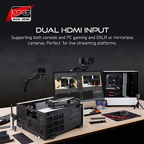 AVerMedia GC570D Live Gamer DUO – Capturadora PCIe con doble entrada 1080p, paso 4K60 HDR, latencia ultrabaja, procesamiento interno, OBS, PS5, Xbox, cámara, Win, PC - imagen 3