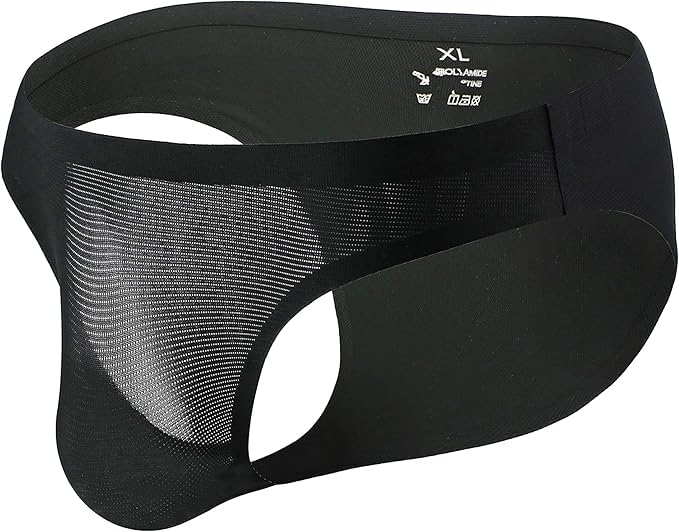 Mens Briefs Ice Silk Seamless Mesh Underwear See Through Bulge Pouch Breathable Brief Ultra-Thin Sexy Sheer Trunk