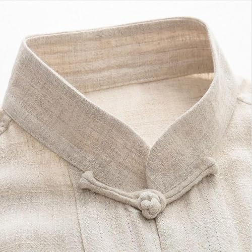 Cambkatl Men's Vintage Cotton Linen Tang Suit Chinese Traditional Mandarin Collar Kung Fu Shirts Long Sleeve Tai Chi Outfits4