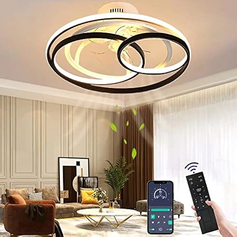 Wildcat Deckenventilator mit Beleuchtung, LED Deckenleuchte mit Ventilator Fernbedienung Fan Deckenlicht Unsichtbares Leise Deckenlampe für Esszimmer Wohnzimmer Schlafzimmer Cover