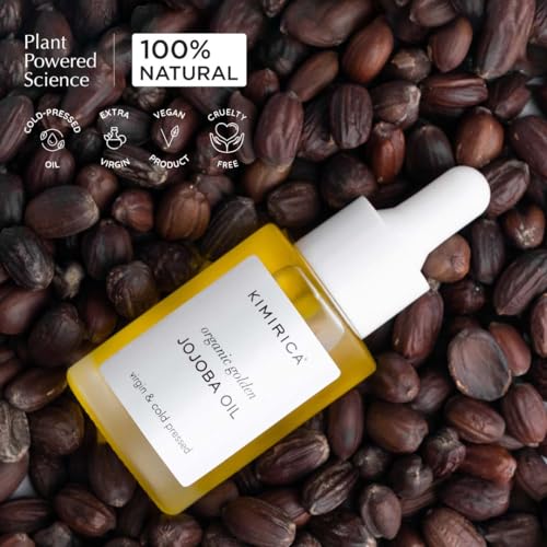 Image of Kimirica 100% pure Jojoba Oil | Virgin & Cold Pressed Oil For Hair & Skin | suitable for all Skin Type | 100% Vegan, organic golden Jojoba Oils (30ml)