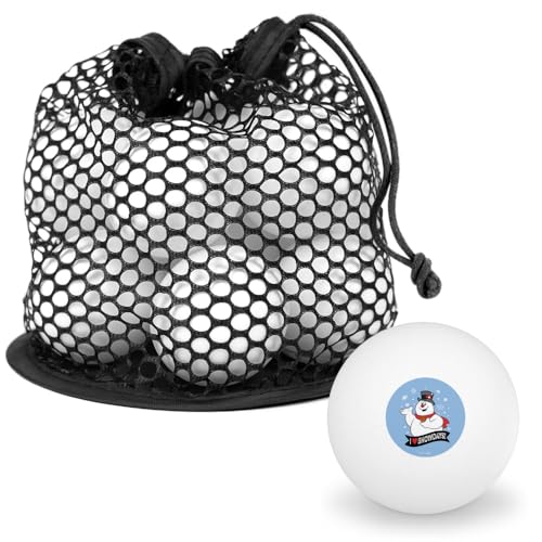 Frosty I Love Snowdays Novelty Table Tennis Ping Pong Ball 12 Pack with Storage Bag