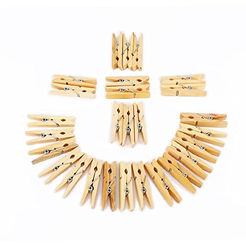 Jazzka Mini Mollette in Legno Naturale 100 Pezzi