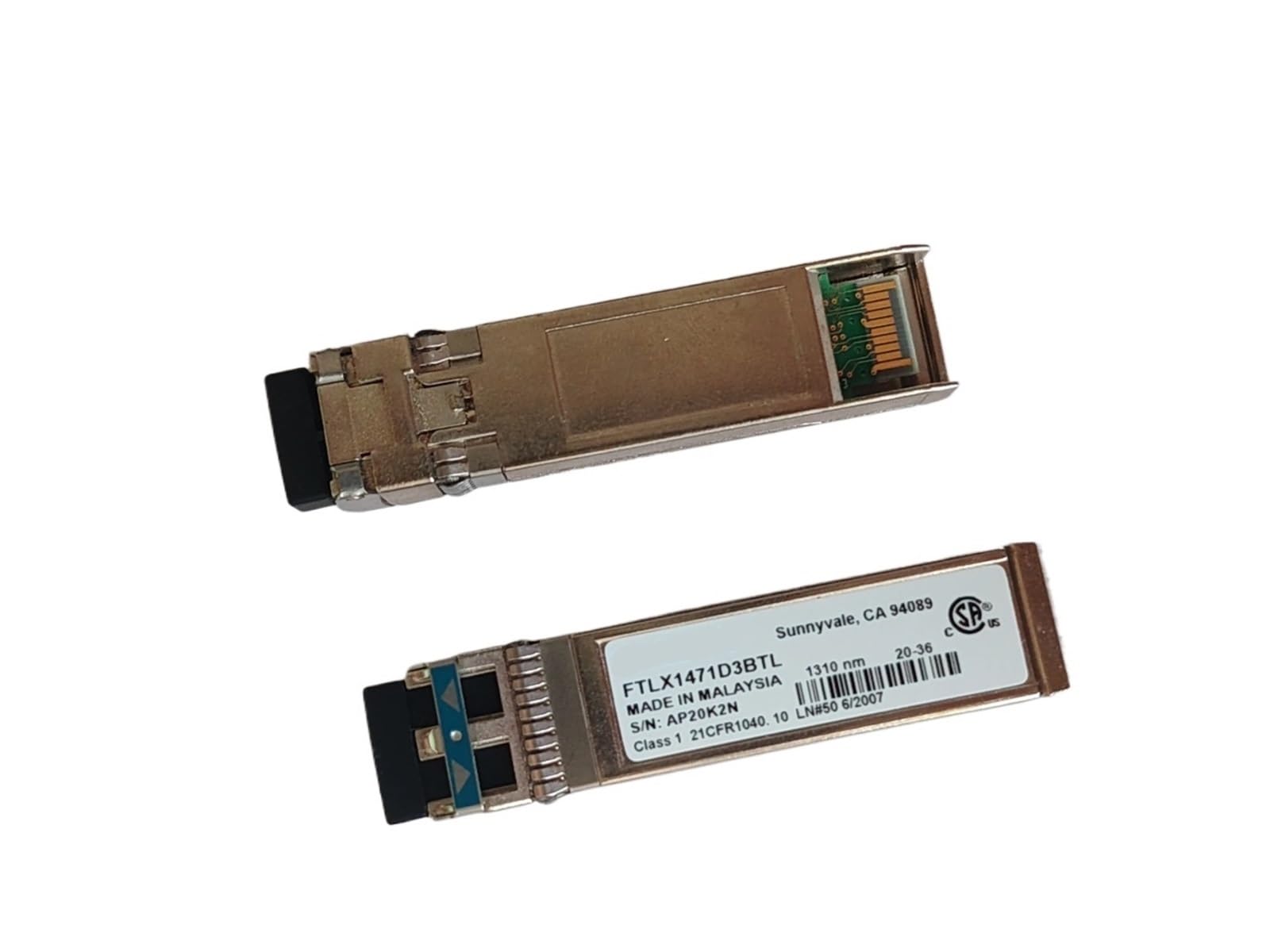 1 module de commutation 10 Gb/s 10 km / FTLX1471D3BTL / Émetteur-récepteur fibre optique SM 10GBASE-LR 1310 nm/Commutateur LR SFP 10G