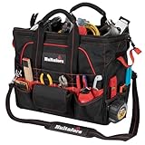 Hultafors Work Gear HT5553 Pro Contractor's Closed Top Tool Bag, 42 Pockets, Heavy Duty Ballistic Polyester Tool Carrier, Neoprene Carrying Handles, Adjustable Slip-Resistant Shoulder Strap