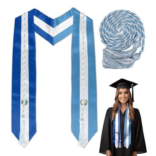 Civilos custom mixed flag graduation stole sash and Honor Cord Graduation Sash Honor Stole for Graduation