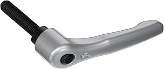 Kipp 06460-2083X35 Zinc Adjustable Handle with M8 External Thread, Modern Design Style, Steel Components, Metric, Silver Metallic Powder-Coated Finish, Size 2, 35 mm Screw Length