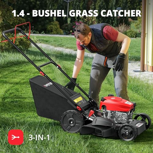 AMERISUN 21-Inch Self-Propelled Gas Lawn Mower for Large Yard, 170cc 4-Stroke Engine, 6-Position Adjustable Cutting Heig - Additional View