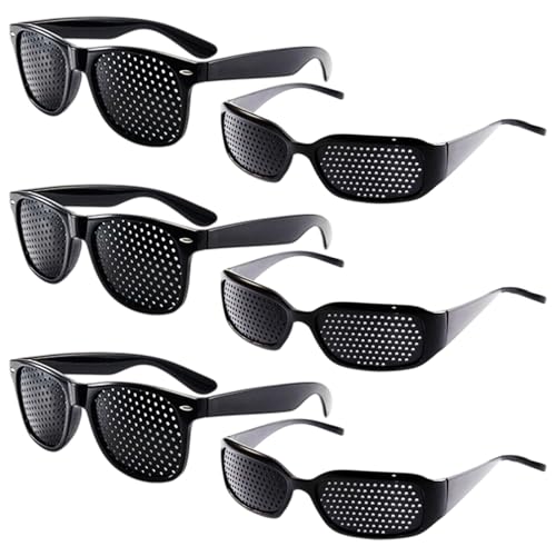 XLTXWD 6PCS Pinhole Glasses, Pin Hole Glasses for Eye Relaxation, Correction to Reduce Eye Fatigue from Digital Screens, Suitable for Office Workers and Students