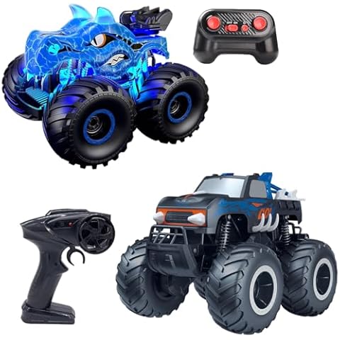 Threeking 1 pc Waterproofing 1:16 Pick-up RC Car Truck and 1 pc 1:18 Dinosaur RC Car Trucks Toys for Kids Boys Girls Ages 6+ Cover